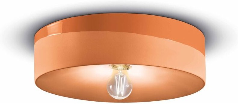 Licht-erlebnisse - Deckenleuchte Keramik ø 40 cm Orange E27 rund Retro Design Keramikleuchte