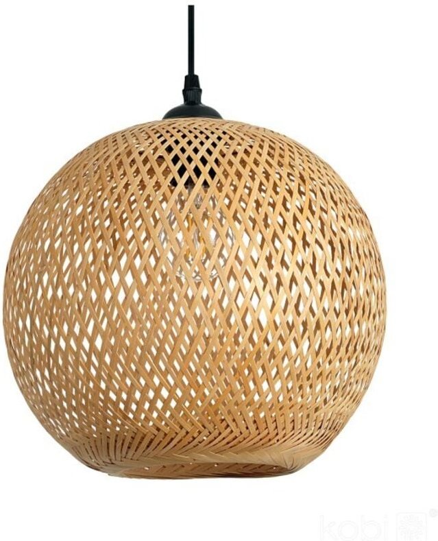 Thumbnail - Boho Bitavia Kobi Pendelleuchte, Lampenschirm 40cm, natur, für Wohnzimmer, 1 Stk.