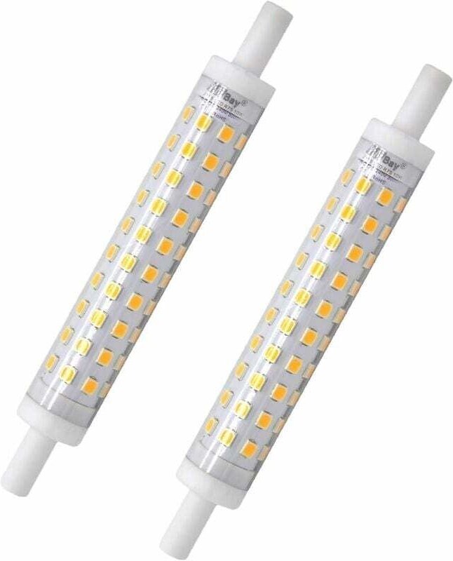 2er-Pack R7s LED-Lampen – 118 mm – Warmweiß – 3000 K – J118-Fassung – 10 W – Ersetzt eine 80-W-Halogenlampe – Flimmerfre...