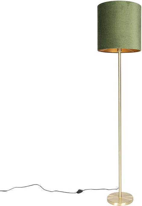 Thumbnail - Botanische Stehlampe Messing mit grünem Schirm 40 cm - Simplo