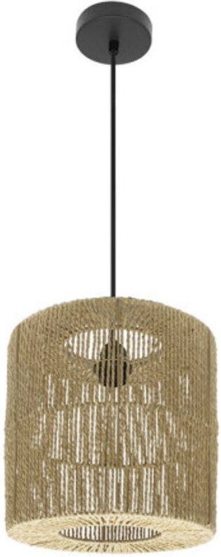 Fabriano - fabrilamp Hängeleuchte de Deckenleuchte 1xe27 Schwarz/natur Regx28x28cm