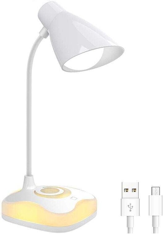 Schreibtischlampe, USB-aufladbare Schreibtischlampen, flexibler Hals, Augenschutz, 3 Helligkeitsstufen mit Touch-Steueru...