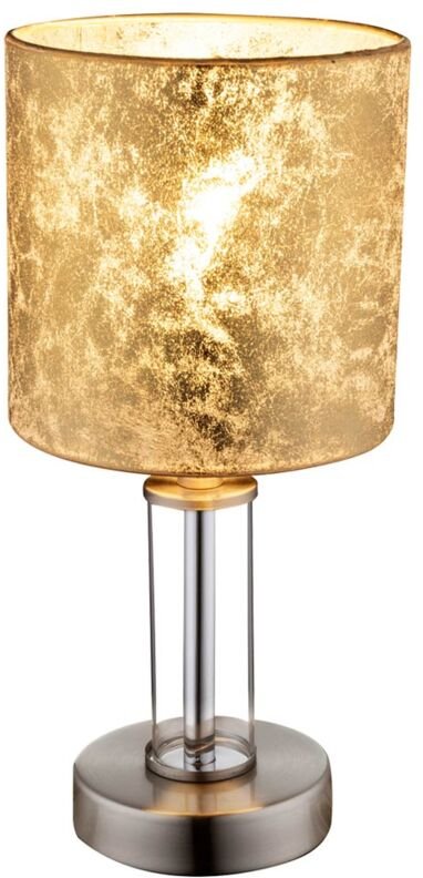 Globo - Tisch Lampe Schlaf Gäste Zimmer Lese Leuchte Textil Glas Strahler gold-farben
