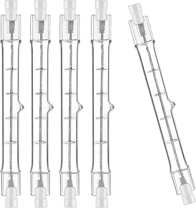 5er-Pack R7S-Halogenlampe 118 mm 300 W 230 V, R7S-Halogenstab 118 mm, Halogenlampe R7s Halogenstablampe dimmbar für Baus...