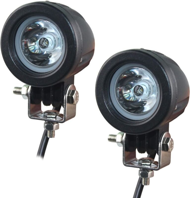 Motorrad-LED-Scheinwerfer, eklamp 2-Zoll-Arbeitslicht, Motorrad-Zusatzlicht (2 Stück) (Schwarz, 2 Zoll rund).