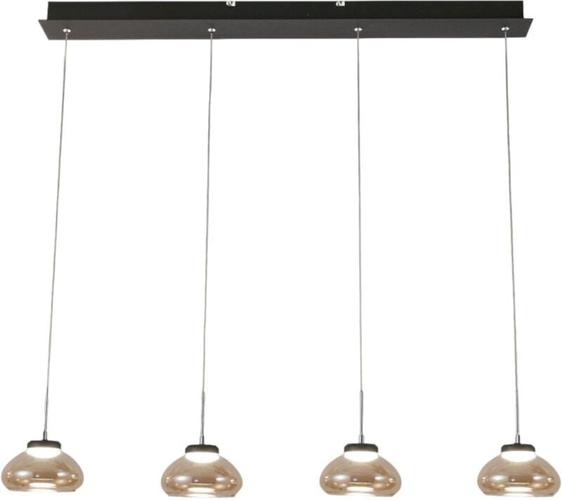 Arabella - Fabas Luce 4-flammige Pendelleuchte - 32W led - Bernsteinfarbenes modernes Design