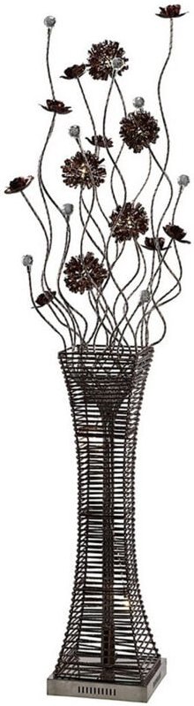 Inspired Majella Aluminium Majella Stehlampe, 7-flammig, G4, poliertes Chrom/Kaffee/Kristall, nicht kompatibel mit LED/C...