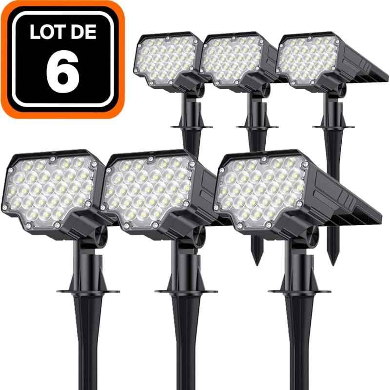 6er-Pack Solarstrahler Dämmerungssensor 26 St. Leds 650 Lumen