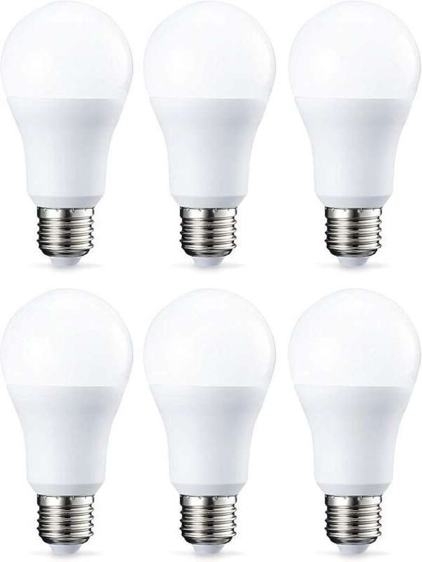6er-Pack LED-Lampen, E27-Schraubsockel, 10 W (entspricht 75 W), warmweiß, nicht dimmbar