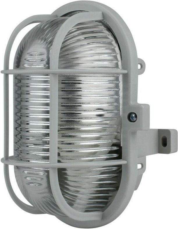 Ovalleuchte 60 Watt PVC-Korb grau Wand- & Deckenleuchten