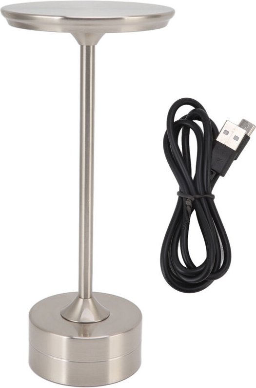 Eosnow Schnurlose Tischlampe wiederaufladbar 2000mAh 3 Stufen Helligkeit tragbarer USB C LED Metall -Nacht Silber