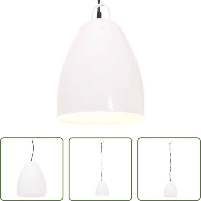 vidaXL Hängelampe Weiß - Hängelampe Industriestil 25 W Weiß Rund 32 cm E27