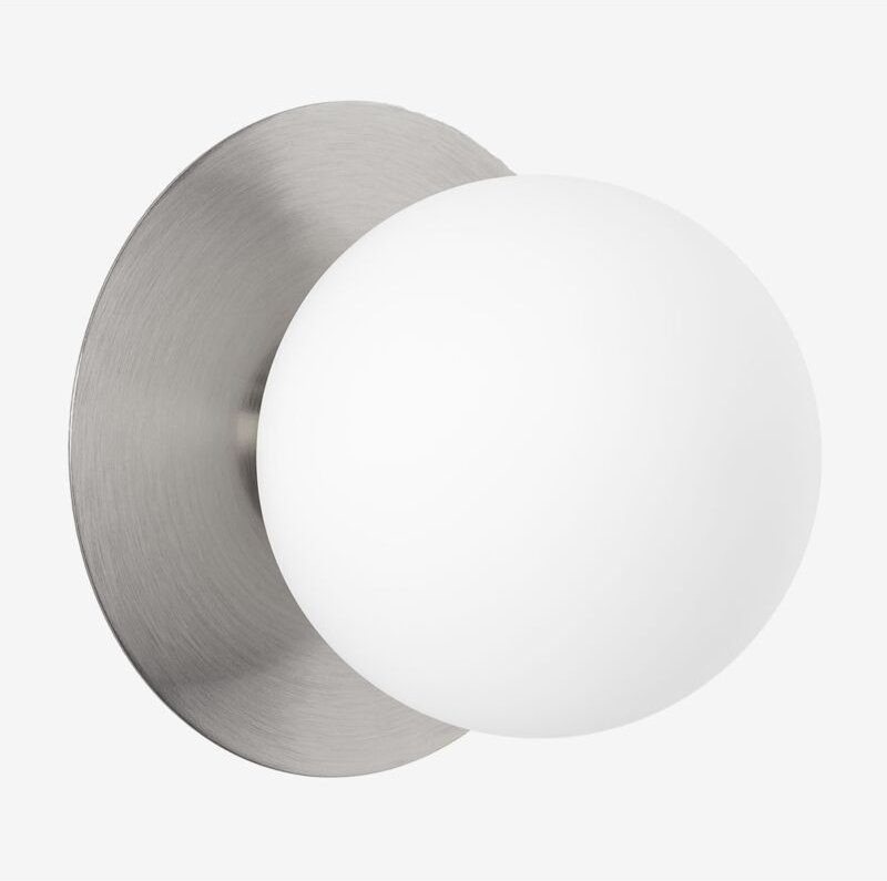 SKLUM Wandlampe aus Eisen und Glas Anine Grau Chrom Ø15 cm