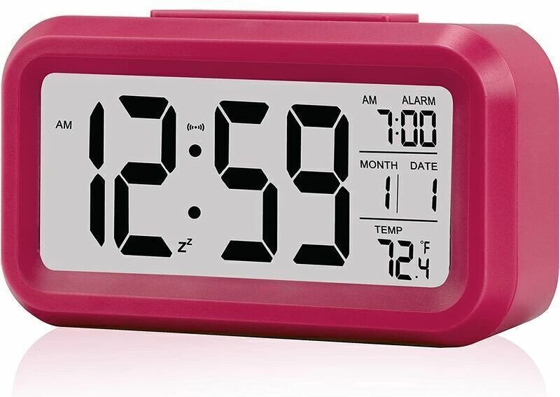 Digitaler Wecker, kleiner Wecker, 5-Zoll-LCD-Bildschirm, mit Schlummerfunktion, Datumsanzeige, Temperaturanzeige, einfac...