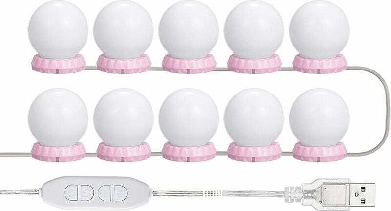 Nazalus-Hot Sale-LED-Spiegellicht-Set, LED-Spiegellicht-Set mit 10 dimmbaren Glühbirnen, 10 Helligkeits- und 3 Beleuchtu...