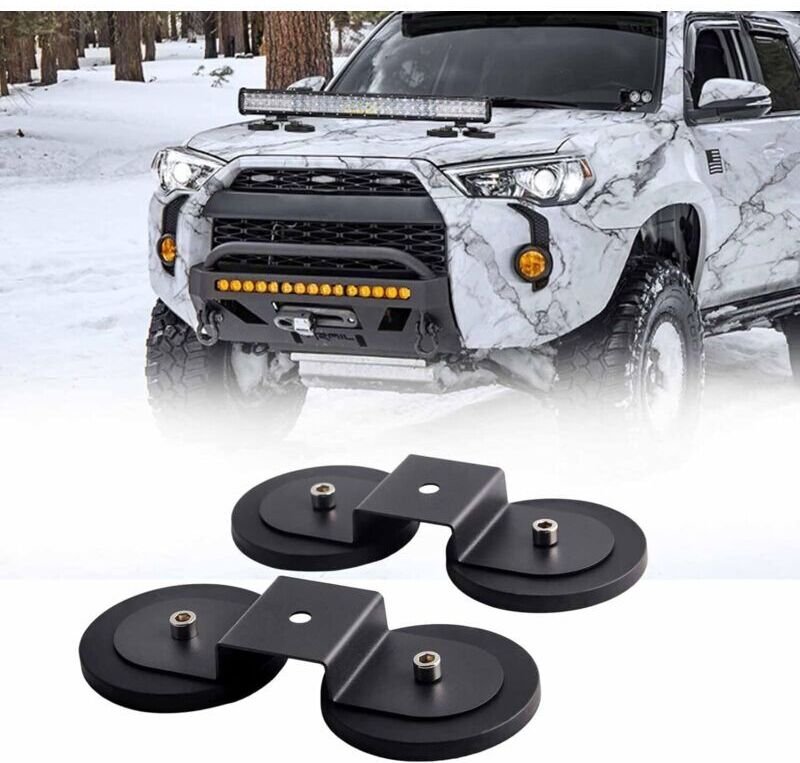 88 mm zweiteilige Magnethalterung für LED-Lichtleiste, extrem starke magnetische Scheinwerferhalterung zur Dach- und Mot...