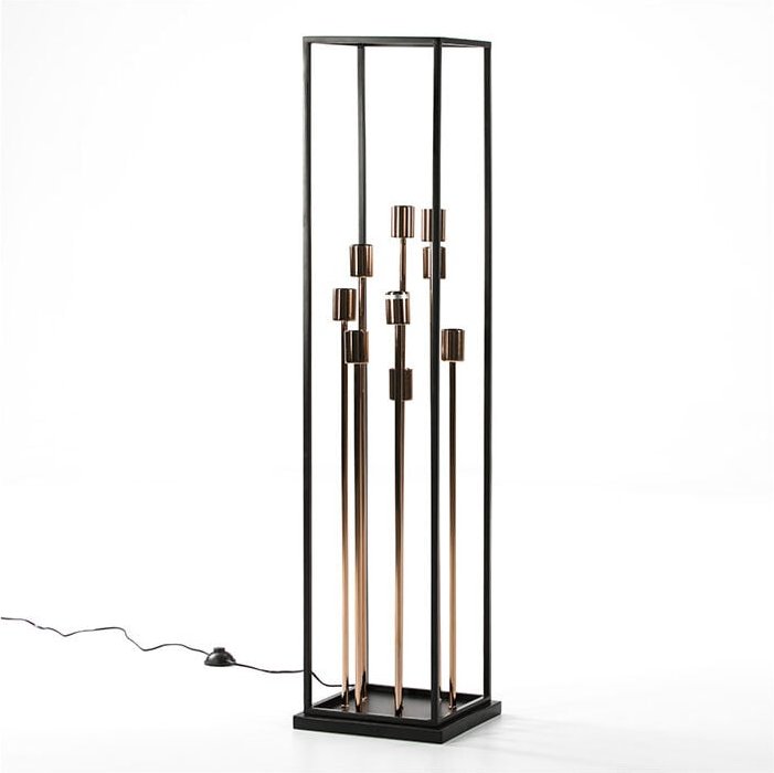 Stehleuchte 29X29X129 Metall Schwarz/Kupfer Ohne Leuchtmittel
