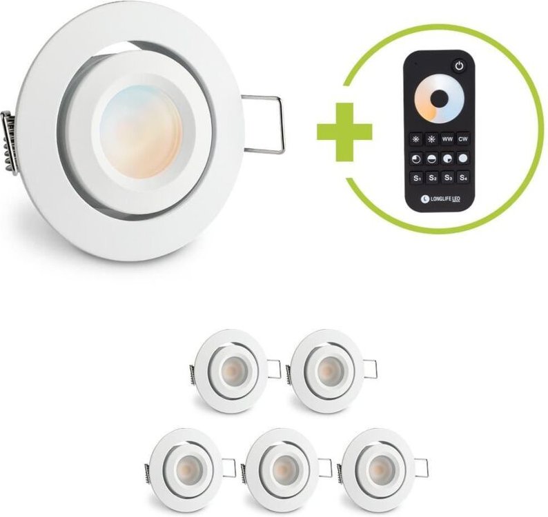 Einbaustrahler Mini schwenkbar Matera 3W CCT IP44 - Farbe: weiß - Anzahl: 6x