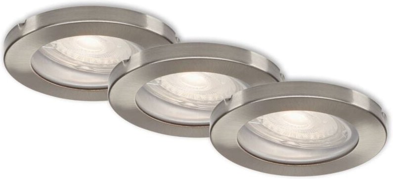 Di-Ka led Einbauleuchte Kowali 3er Set nickel-matt ø 8,5 cm 4,7W, warmweiß Einbauleuchte