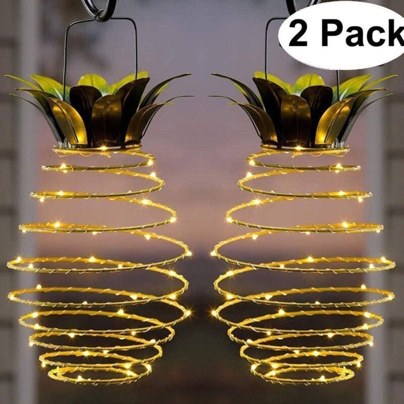 Zoternen - 2pcs Solar Eisen Ananas Licht Wasserdicht led Garten Kupferdraht Licht Dekoration Landschaft Lichter (2pcs)