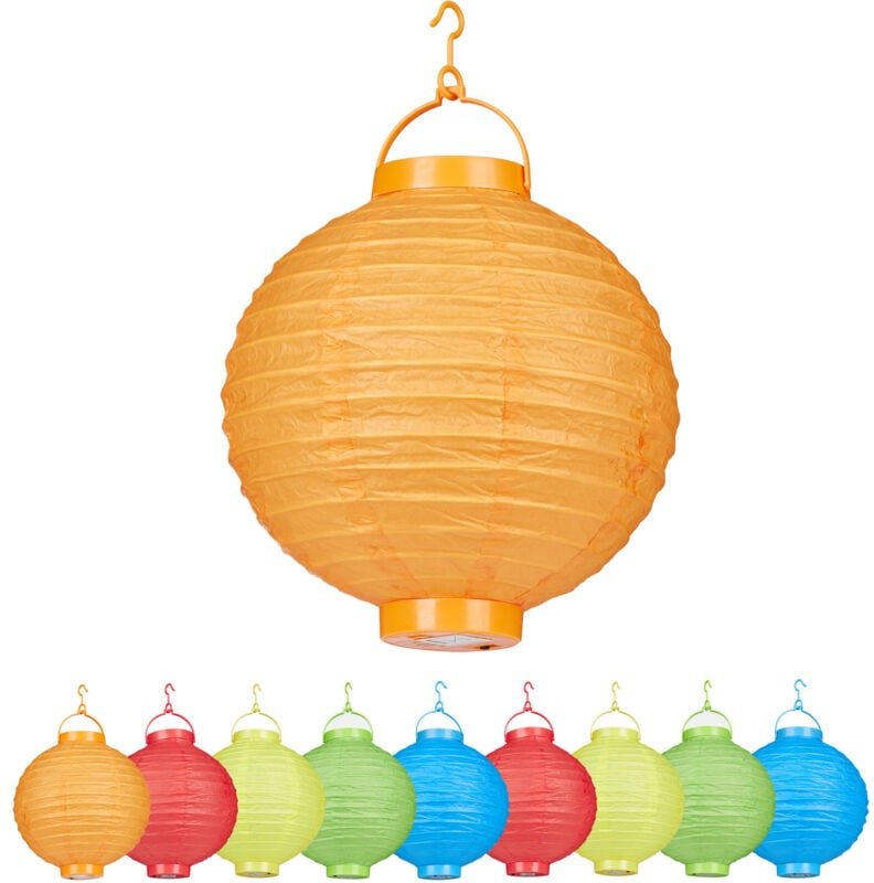 20 x led Lampions bunt, batteriebetrieben, Lampion Set für Draußen & Drinnen, zum Aufhängen, Papierlaterne ø 20cm, farbi...