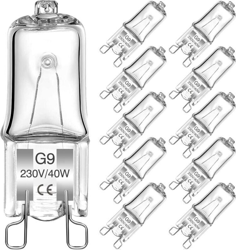G9-Halogenlampen, 40 W, klare Kapsel-Halogenlampe, G9, 2-polige Glühbirnen, Warmweiß 2700 K, für Deckenleuchten, Kronleu...