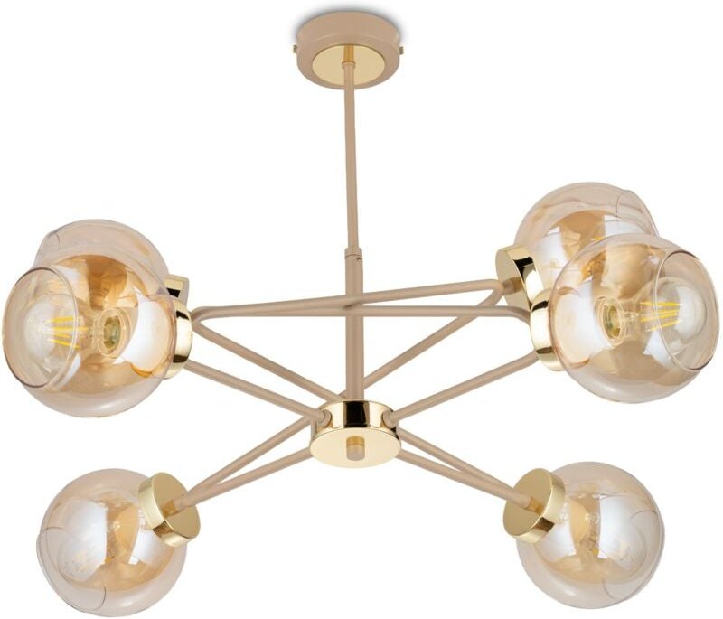 Cris Beige Kronleuchter Glas 6xE27 60 cm