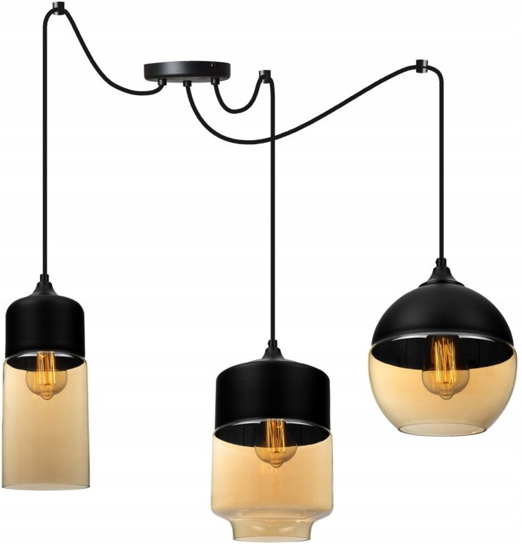 Elegante Spinnen-Hängelampe Mit Glasschirm