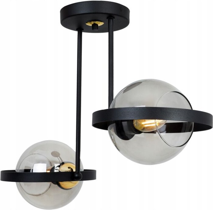 Moderne Glas-Hängelampe Graphitring