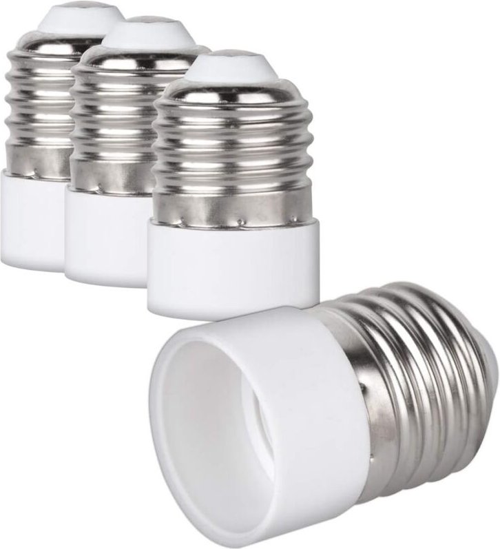 4x Fassungsadapter - E27-zu-E14-Fassungskonverter - E14-Sockel-Lampenfassungsadapter für Halogen-LED-Leuchtmittel