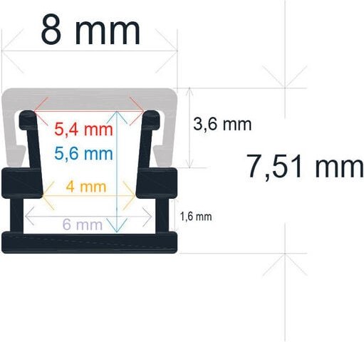 Profil Led Oberfläche 8x7,50mm Opal 2m 1688