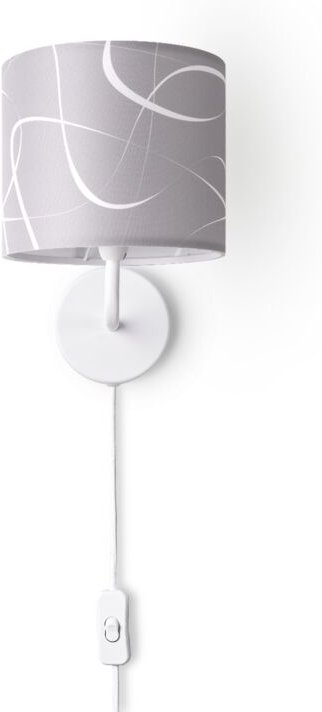 Tischlampe Nachttisch Stoffschirm Wandleuchte Wohnzimmer Tischleuchte Vintage Wandleuchte - Weiß, Design 4 (Ø18 cm) - Pa...