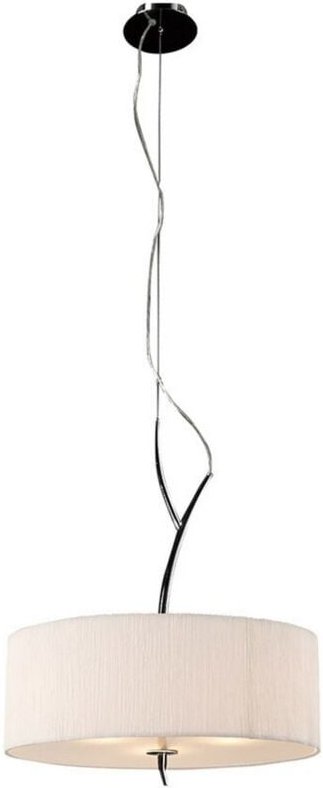 Inspired Mantra - Eve - Deckenanhänger 3 Light E27, Chrom poliert mit weißem Rundschirm