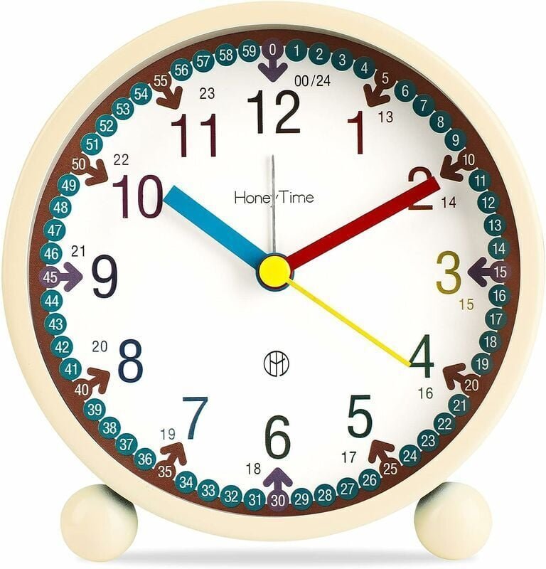 Kinderwecker für Jungen und Mädchen, stiller Morgenwecker ohne Ticken, origineller analoger Leuchtalarm, Schlummer-Nacht...