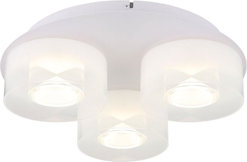 Globo Lighting - Deckenleuchte Deckenlampe led Wohnzimmerleuchte Metall Glas weiß d 38 cm