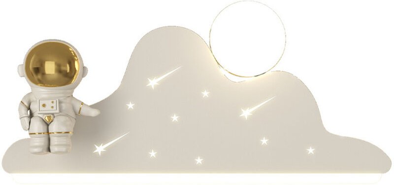 Astronaut LED-Wandleuchte für Kinderzimmer, dimmbar, Nachttisch-Wandleuchte, Projektion von Sternen, Nachtlicht, weiß, z...