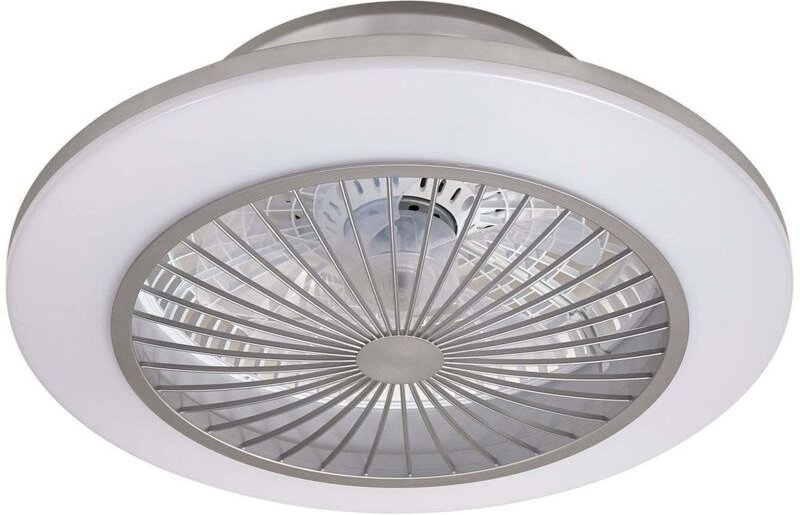 Deckenventilator mit Lampe 'Mamuti' aus Aluminium dimmbar mit Fernbedienung für Wohnzimmer & Esszimmer von Lindby