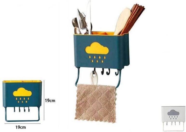 Trade Shop Traesio - Trade Shop - essstäbchen besteck löffel spatel abflauchkorb mit wandhaken 70214 -