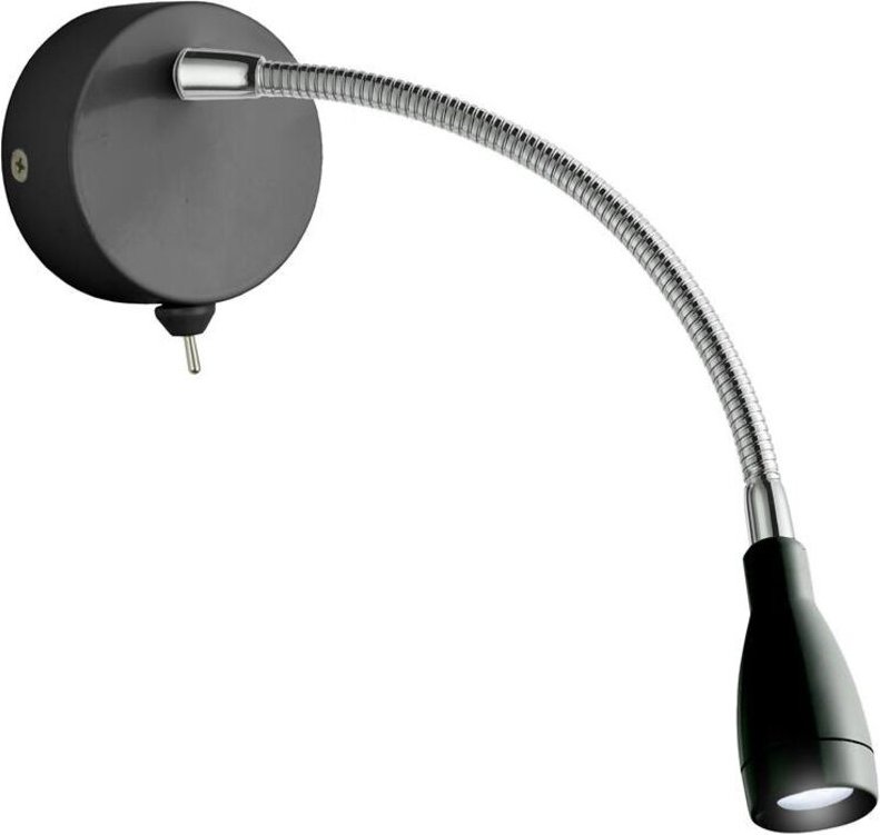 Searchlight - Wandlampe Wandleuchte Leselampe schwarz led Schlafzimmerlampe flexibel h 24 cm