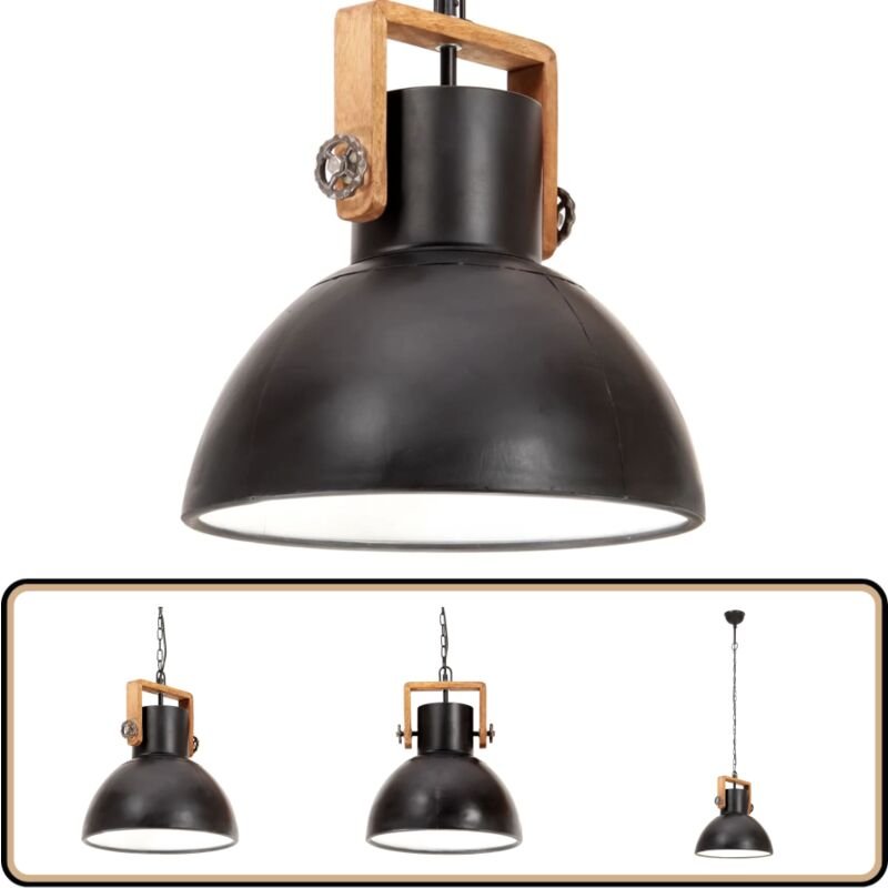 Hängelampe Industriestil 25 W Schwarz Rund 40 cm E27 - Hängeleuchte - Industrielampen - Dekorative Beleuchtung - Wohnrau...
