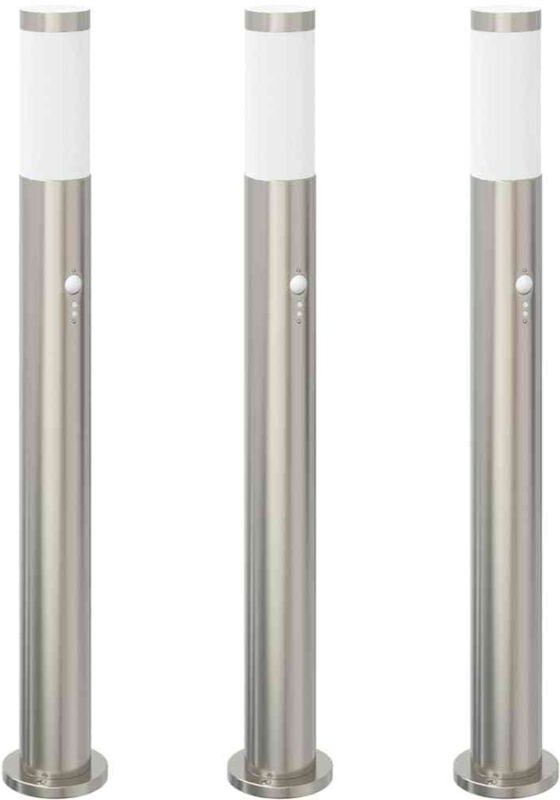 Pollerleuchten mit Sensor 3er 80 cm Edelstahl IP44 vidaXL