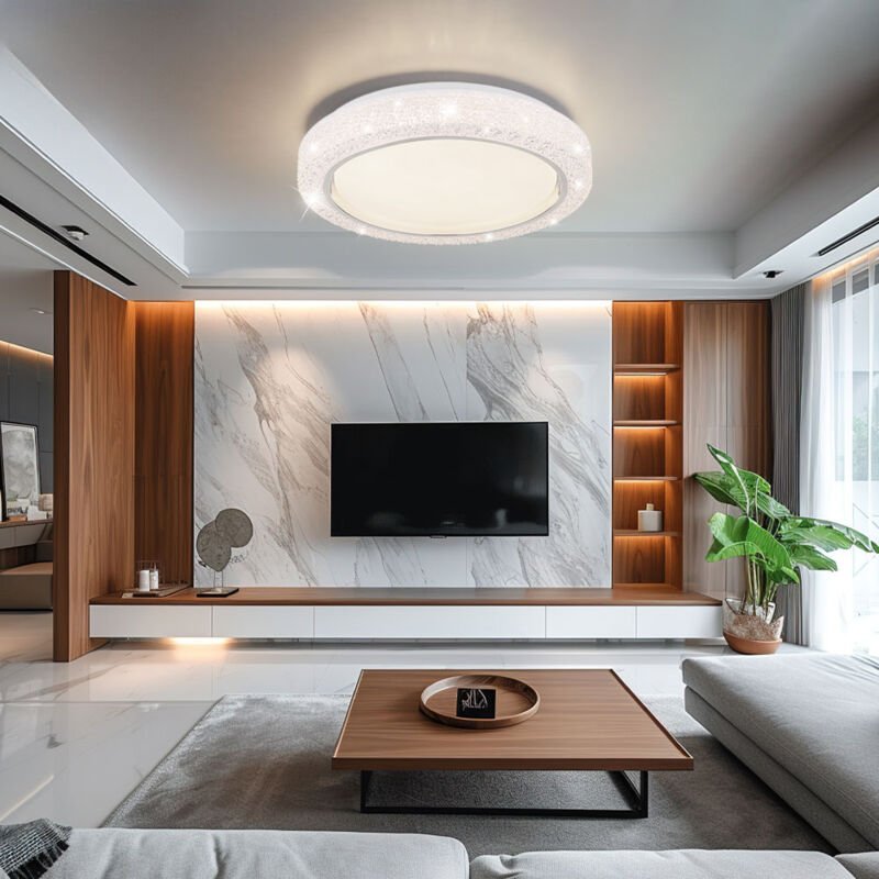 Globo Lighting - Deckenleuchte Deckenlampe Esszimmerlampe led Designleuchte mit Kristallen, Metall Kunststoff, 1x led 24...