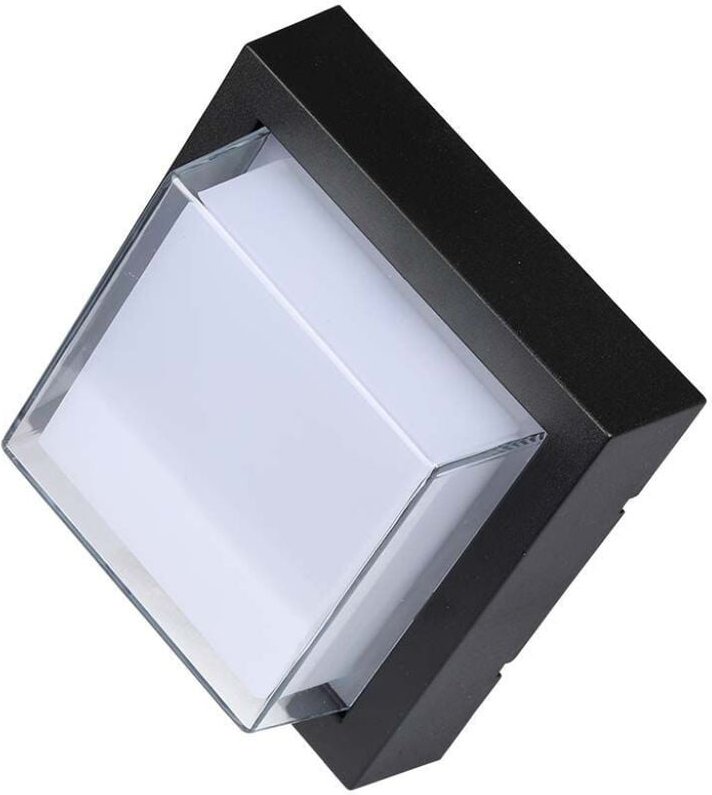 Thumbnail - Quadratische LED-Wandleuchte mit halbabgedecktem Diffusor 7W Schwarz Farbe Warmweiß IP65 - V-tac