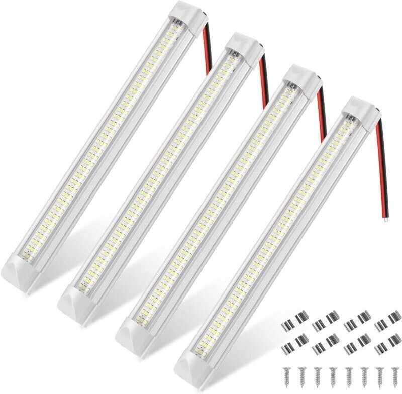 4-teilige 12V LED-Innenraumleuchte mit 108 LEDs und Ein-/Ausschalter für Van, Camping, LKW und Boot