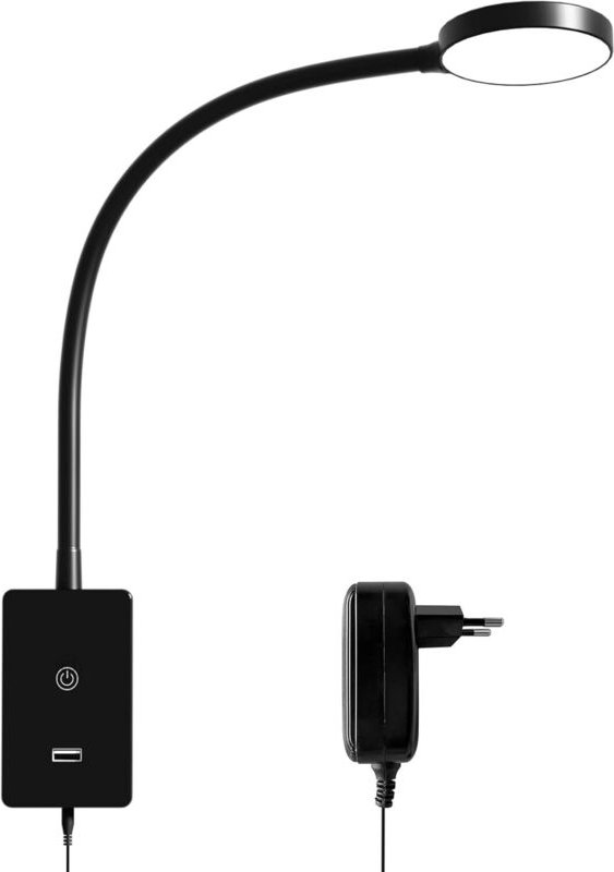 Leselampe Bett Wandmontage, Touch Dimmbar LED Leseleuchte, Wandleuchte Bettlampe mit Schalter, Schwanenhals Leselicht mi...