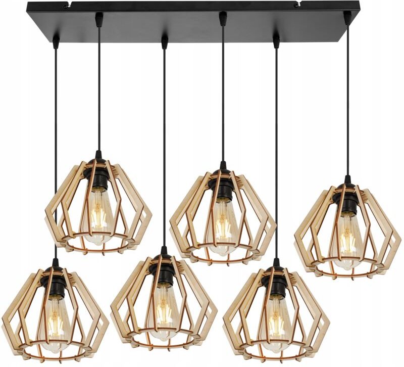 Moderne Led-Deckenhängelampe Aus Holz