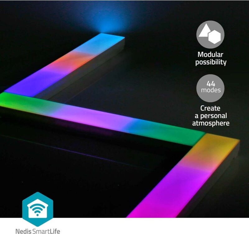 Nedis - Smartlife weihnachtsbeleuchtung bar an der wand wi fi rgbic warmwei android ios