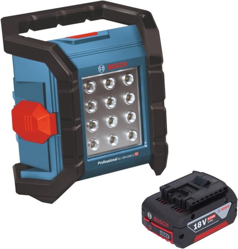 Bosch GLI 18V-1200 C Professional Akku Baustrahler 18 V 1200 lm + 1x Akku 4,0 Ah - ohne Ladegerät