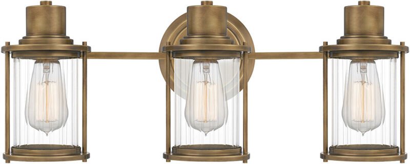 Elstead Quoizel Riggs Wandleuchte verwittertes Messing, IP44