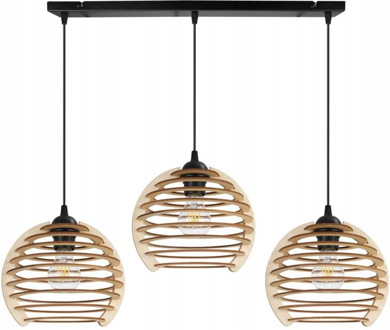 Hängelampe, Deckenleuchter, Holz, LED-Lampenschirm